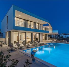 3 x 5 bedroom seafront villa with heated infinity pool near Rogoznica, sleeps 10
